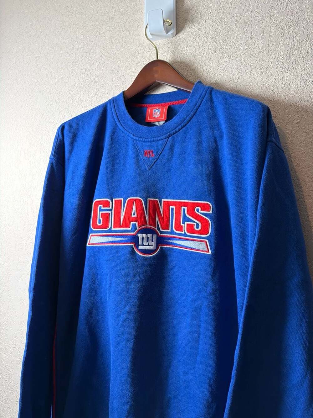 Vintage NFL New York Giants Embroidered Crewneck Sweatshirt Blue Size XL